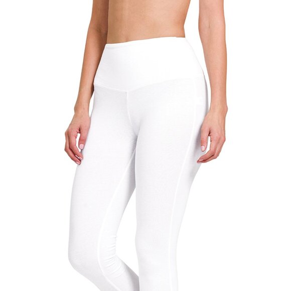 ZENANA PLUS PREMIUM MICROFIBER WIDE WAISTBAND LEGGINGS-DUSTY GREEN ONLY Sz 1x-3x - Picture 4 of 4